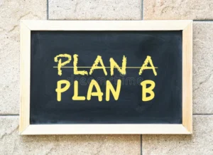 crossing out plan writing b concept go business change 144085736
