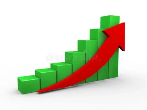 d upward progress business chart arrow illustration moving bars 44607587
