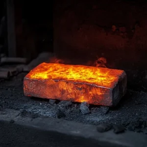 glowing forged metal stockcake