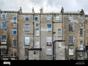 the rear view of old georgian houses JA57R7
