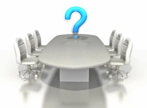conference room table large question mark 9181827