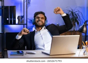 happy relaxed overjoyed indian businessman 260nw 2652671793