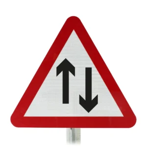 two way traffic post mounted sign dia 521 r2 ra2 face only main