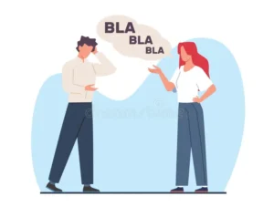 woman chatting up man whos bored girl boy communication tired human uninteresting talk unsuccessful date blah speech bubble 296243621